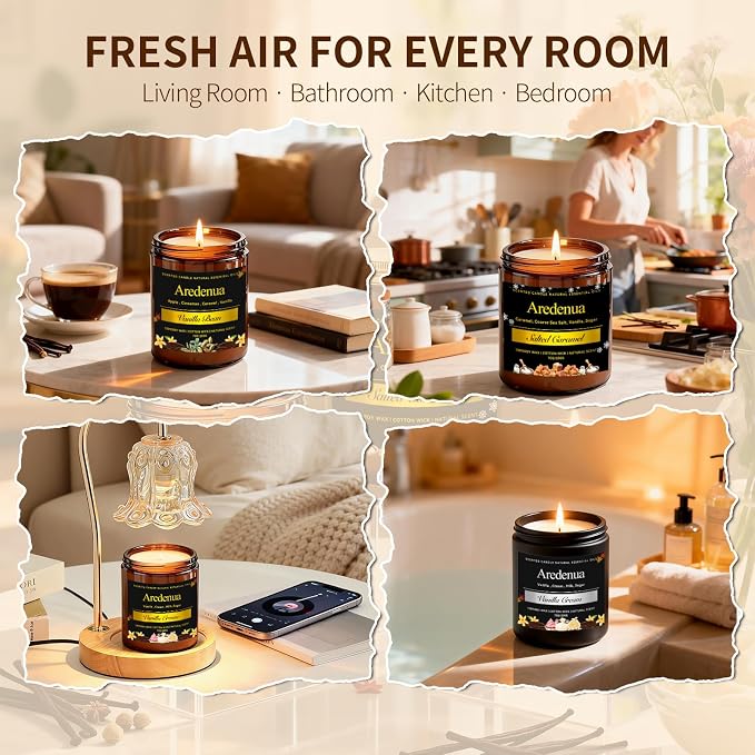 Vanilla Cream Odor Eliminating Candle, 7oz Long Lasting Soy Jar Candle, Natural Clean Burning Calming Aromatherapy Candle, Natural Odor Remover for Pet Smell, Smoke, Food, Bedroom Relaxation Gift