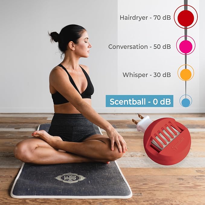 Scentball Plug-in Waterless & Cordless Aromatherapy Diffuser (Red) with 5 Refill Pads, 1 Count