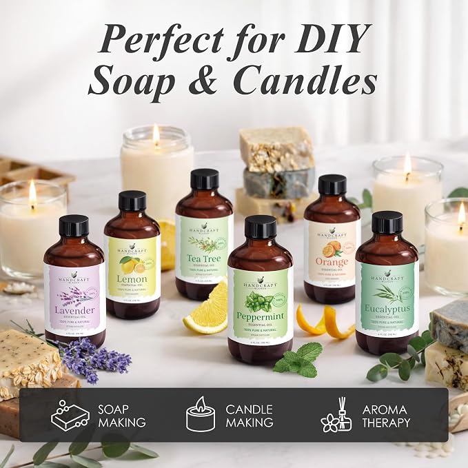 Handcraft Blends Lemongrass Essential Oil – Huge 4 Fl Oz – 100% Pure and Natural – Premium Grade Essential Oil for Diffuser and Aromatherapy, Skin, Massage, Candle and Soap Making Fragrance