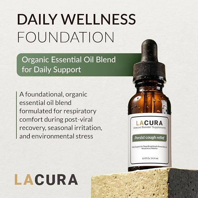 Lacura Respiratory Comfort Essential Oil Blend, 14.4ml – Aromatherapy Support for Seasonal & Environmental Use – Pine Needle, Cypress, Rosemary (Verbenone), Lemongrass & Oregano – 100% Organic Oils