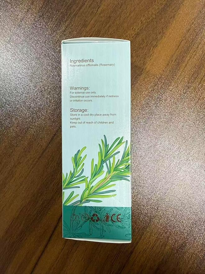 Rosemary Oil, 2.02 Fl Oz Pure Rosemary Essential Oil with with Glass Dropper - Undiluted Rosemary Massage Oil for Hair Growth Skin Care and Nails and Refreshing Aromatherapy Oil for Diffusers