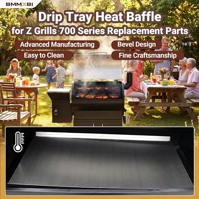 Drip Pan Heat Baffle Replacement for Z Grills 700 Series Smoker Grills, Drip Tray for Z Grill Replacement Parts ZG700 7002B 7002C 7002E 700D 700E Series Pellet Grills Heat Baffle Parts