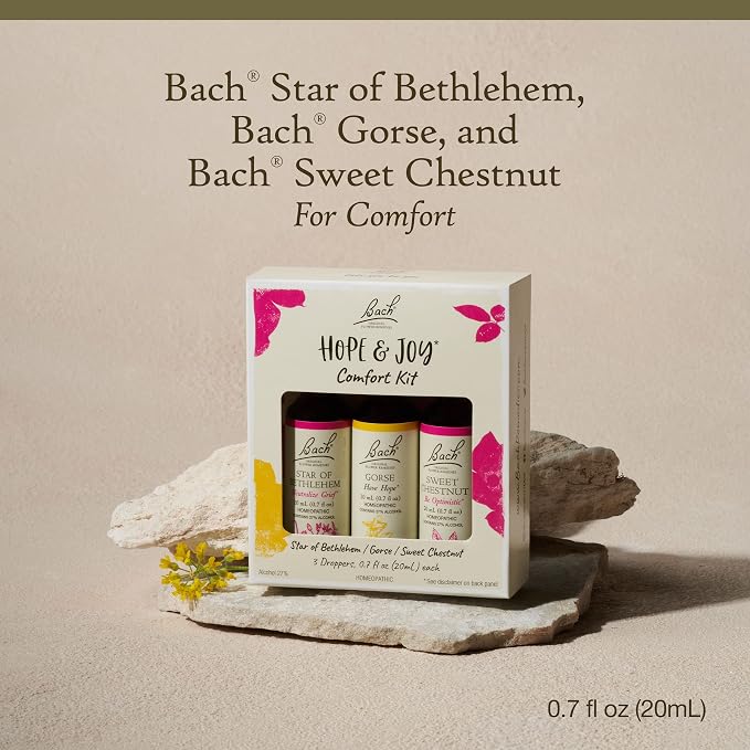 Bach Original Flower Remedies, Hope and Joy Kit, For Comfort and Optimism, Natural Homeopathic Flower Essence, Holistic Wellness, Vegan, 3 x 20mL Droppers