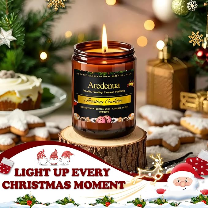 Sugar Cookies Candle | Warm Bakery Fragrance for Comfort & Relaxation - Cookies Scented Candle for Home – Sweet Vanilla Sugar Scent for for Living Room & Relaxing Evening, Gifts for Women Men - 7 oz
