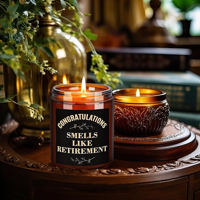 Retirement Gifts - Funny Retiring Candles - Best 2026 Retired Gifts for Men, Friends, Coworker, Teacher - Spa Relaxing Candles for Women Stress Relief - Tropical Coconut Summer Soy Candle