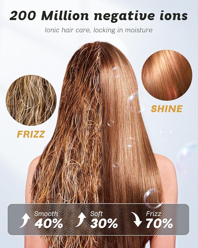 Dual Voltage Hair Dryer, High-Speed Ionic Blow Dryer for Fast Drying, Travel Compact Hair Blow Dryer with Magnetic Curly Diffuser for Home, Portable Hairdryer International 100-240V