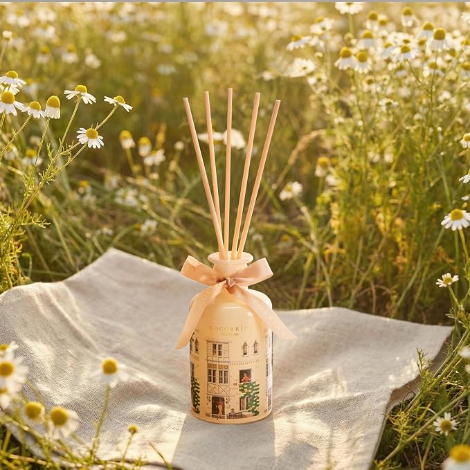 Reed Diffuser for Home - Fresh Air 6.76 fl oz Diffuser with Sticks, Home Fragrance for Bathroom Shelf Decor, Bedroom & Guest Room
