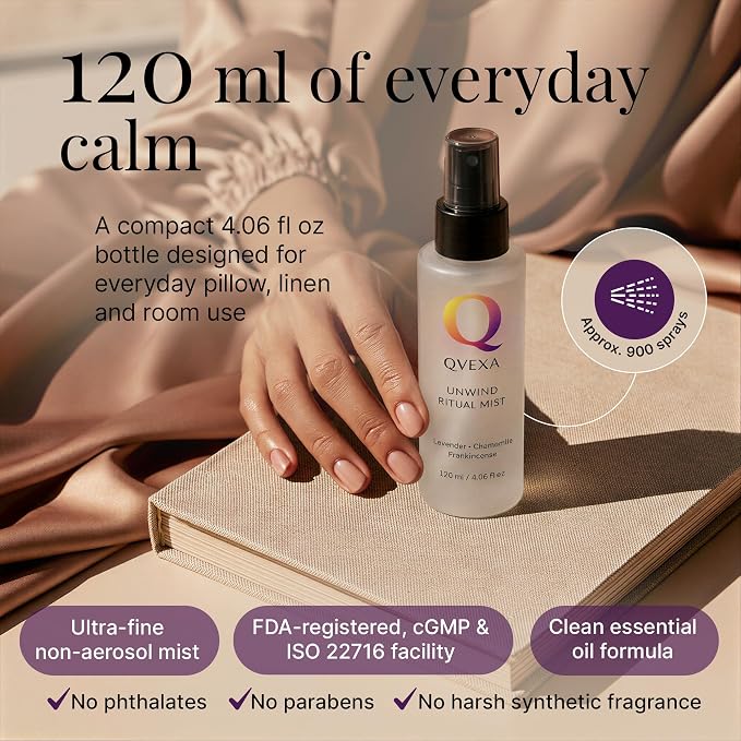 Unwind Ritual Deep Sleep Pillow Spray & Aromatherapy Mist, 4.06 fl oz | Stress relief aromatherapy mist with Chamomile & Frankincense, linen, bed & pillow sleep spray, relaxation, anytime reset.