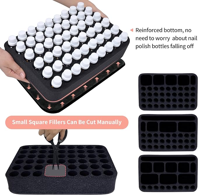 Essential Oils Carrying Case Holds 54 Bottles with Detachable Pad,Black