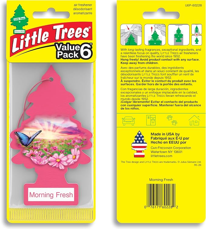 LITTLE TREES Car Air Freshener | Hanging Tree Provides Long Lasting Scent for Auto and Home | 24 Air Fresheners |Morning Fresh