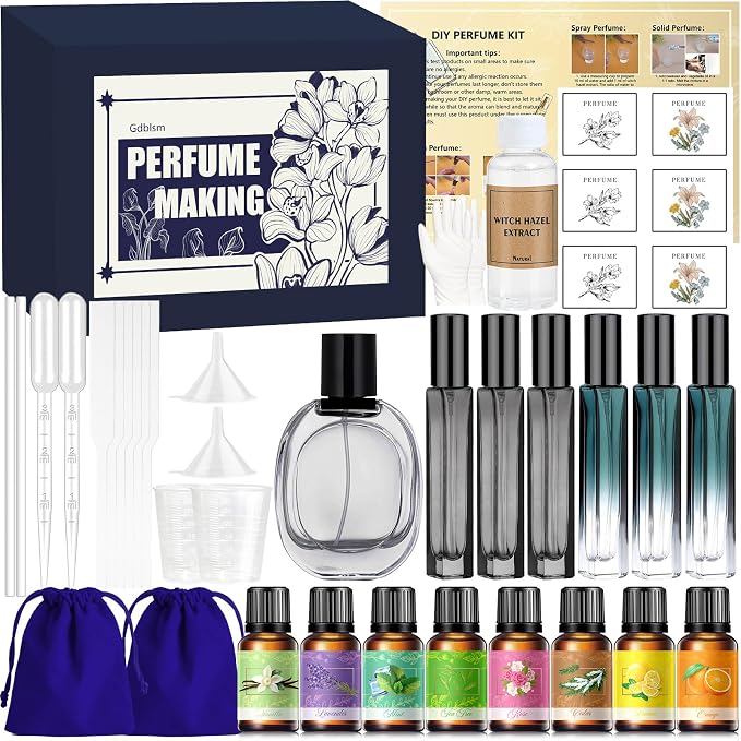 Perfume Making Kit- DIY Cologne Making Kit for Men, Make Your Own Scent with Essential Oil, Spray Bottle, Men's Fragrances Maker, Scent Set, Perfume Gifts for Women Girls Boyfriend