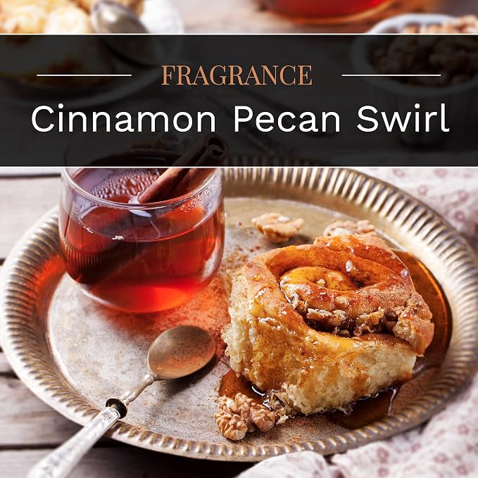 Candle-lite Scented Candles, Cinnamon Pecan Swirl Fragrance, One 10oz. 3-Wick Aromatherapy Candle with 20-40 Hours of Burn Time, Brown Color