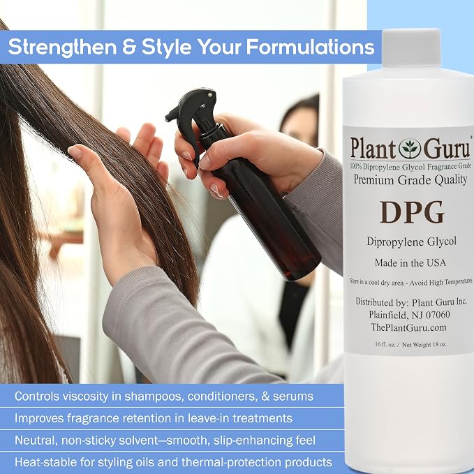 Plant Guru Dipropylene Glycol DPG 32 fl. oz. - Fragrance Grade Carrier Oil - Great for Incense Making, Perfume and Body Oils.