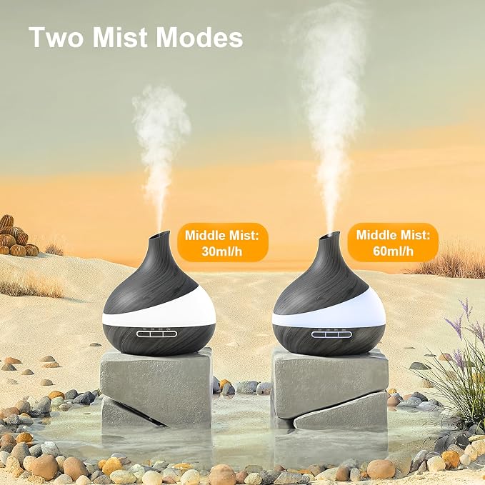 Essential Oil Diffuser for Women, 𝟓𝟎𝟎𝐦𝐥 Aromatherapy Diffuser:𝟏𝟒-𝐂𝐨𝐥𝐨𝐫 LED, Dual Mist 30/60ml/h, Remote Control, Auto Shut-Off, Hotel Spa Bedroom