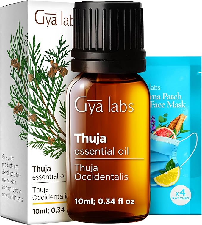 100% Pure Thuja Essential Oil - 0.34 Fl Oz - Thuja Oil for Hair, Skin, Diffuser, Aromatherapy & DIY Candle Making Scent