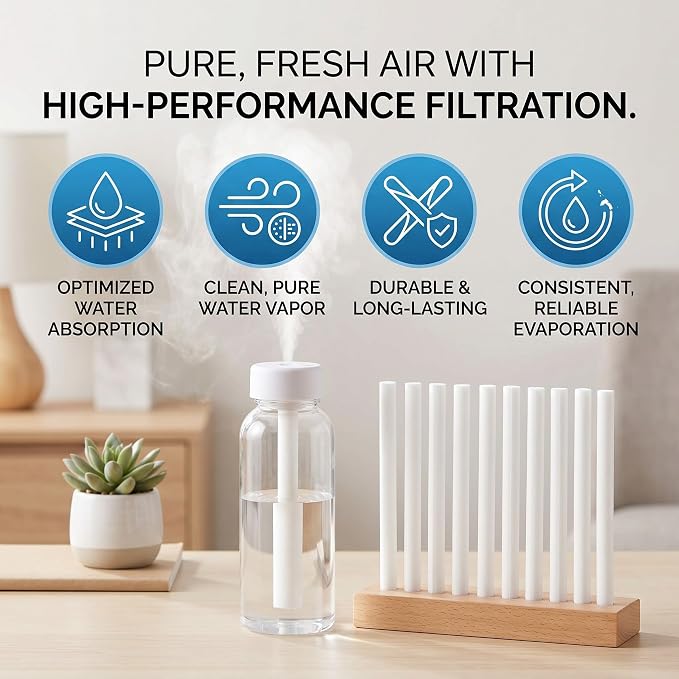 Filter Cotton Sticks Sponge Sticks Refill Replacement Wicks for Mini Portable USB Humidifier and Mini Diffusers 10 Pack 8 x 123mm