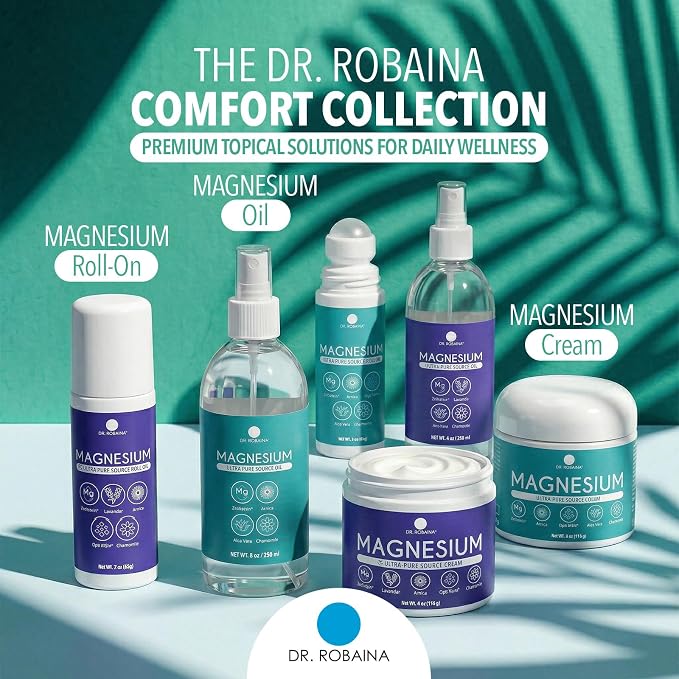 Dr. Robaina Lavender Magnesium Roll On – Zechstein Magnesium & OptiMSM with Lavender Oil for Sleep Support, Nighttime Leg Comfort & Relaxation, 3 oz