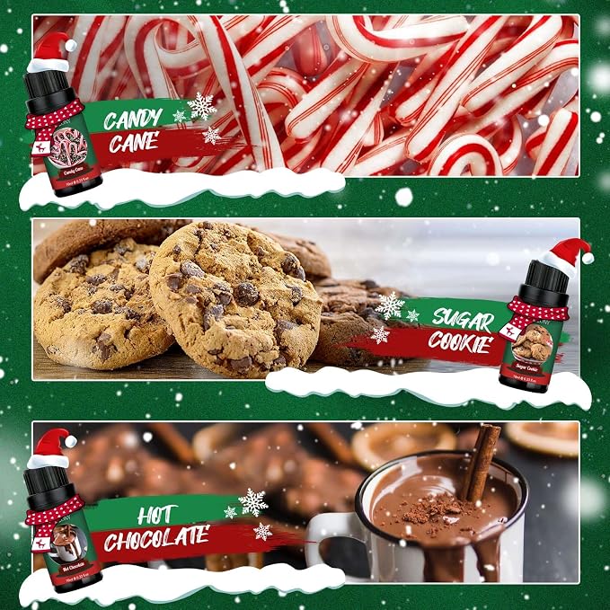 WUSEONY Christmas Fragrance Oils Set, Essential Oils for Diffusers Home, Aromatherapy Oils Gift for Candle Making - Christmas Tree, Apple Cinnamon, Gingerbread, Candy Cane, Sugar Cookie, Hot Chocolate