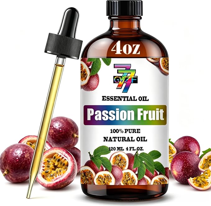 Passion Fruit Essential Oil, Passion Fruit Oils, for Diffuser, Humidifier, DIY Candles, Soap, Home, Yoga, Gift, Essential Oil, GV77ZF Passion Fruit Fragrance Oil - 4 fl oz (120 ml)