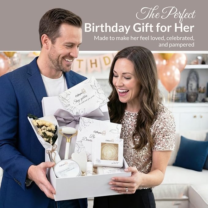 Luxury Spa Gifts for Women, Pamper Self Care Gift Set with Shower Steamers, Body Scrub, Candle & Gua Sha, Birthday, Bridal Shower & Thank You Gifts