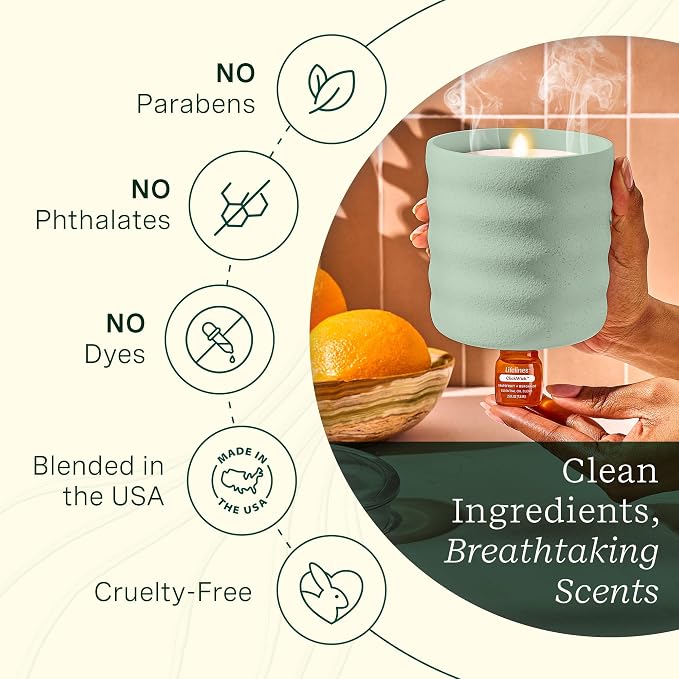 ClickWick Essential Oil Blends for Lifelines Diffusers, 3-Pack Citrus Grove Set - Essential Oil Blend Refill for Candle, Plant & Shower Aromatherapy Diffuser - Fragrance for Diffusers