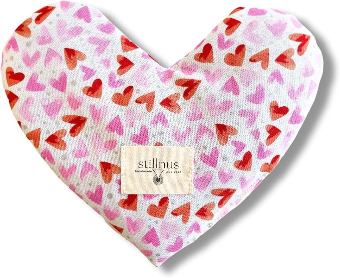 Stillnus Weighted Heart Eye Pillow with Organic Lavender & Flaxseed – Relaxation Gift for Women, Meditation Tool, Mindful Rest, Cooling Eye Mask, Wellness Self-Care Kit