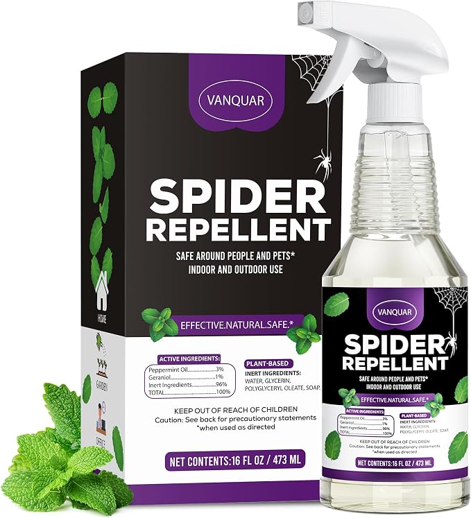 Peppermint Oil Insect & Spider Repellent Spray - All-Natural, Pet-Safe Bug Control for Home, Kitchen & Garden - 16 oz