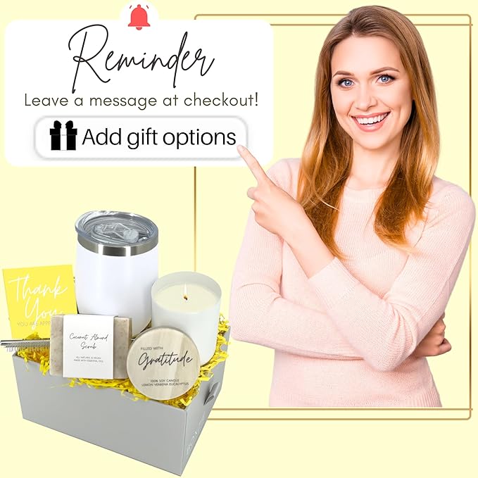 Boxzie Thank You Gifts for Women, Appreciation Gift Box Set, Gratitude Candle Basket - Thoughtful Boxes for Employee, Boss, Coworker, Hostess, Secretary, Teacher, Female Friend
