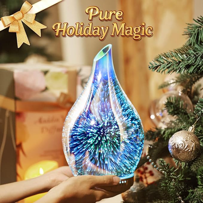 Porseme 280ml Essential Oil Diffuser, Aroma Ultrasonic Humidifier with Remote Control, BPA Free, Auto Shut-Off, Timer Setting