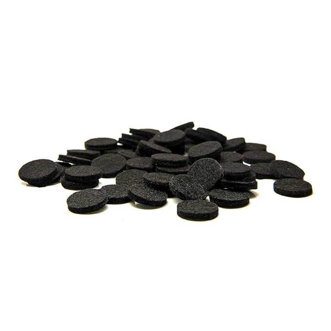 Wild Essentials Premium Quality 60pcs - 17mm Diameter, 3mm Thick Essential Oil Aromatherapy Necklace and Bracelet Diffuser Refill Pads (Jet Black color only)
