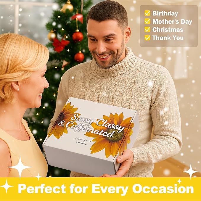 Birthday Gifts for Women Friendship, Sunflower Spa Gift Basket Set with Cozy Blanket, Self Care Gifts Unique Happy Birthday Idea for Mom, Wife, Sister, Best Friends, Girlfriend, Christmas, Get Well