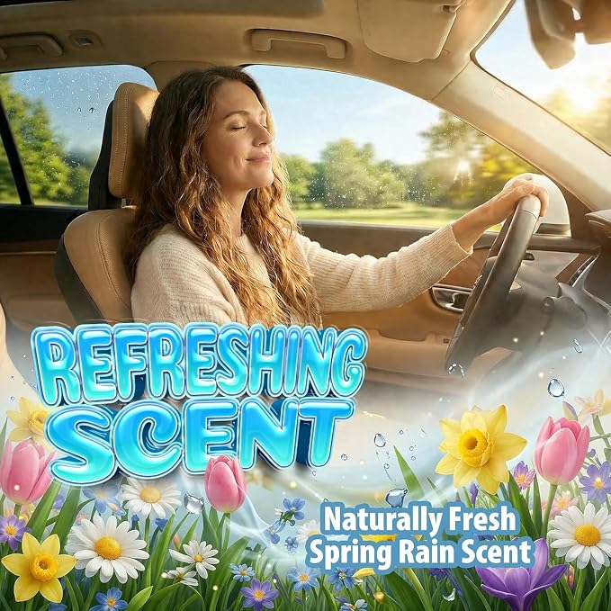 Little Duck 96633-6PK Spring Rain Car Air Freshener Vent Clip Provides Long-Lasting Freshness in a Compact Design, Fights Odors for up to 45 Days, Fun Car Odor Eliminator, Non-Toxic, Pack of 6