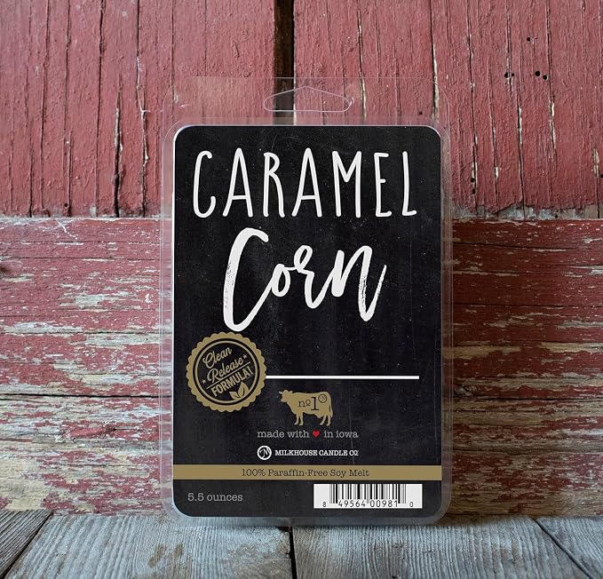 Milkhouse Candle Company Caramel Corn Soy Wax Melts – Roasted Chestnuts | Maple Glaze | Pecan Scented - 5.5 oz, Hand-Poured, Premium Fragrance Oil, Made in the USA