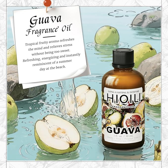 HIQILI Guava Fragrance Oil for Candle and Soap Making - 1 Fl Oz