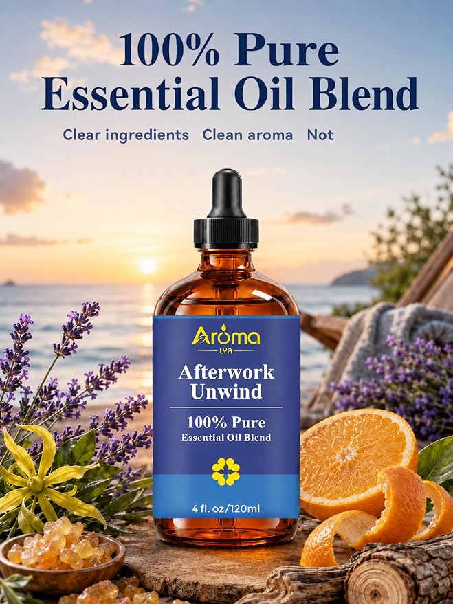Afterwork Unwind — A 100% Pure Essential Oil Blend Bright Citrus-Floral Diffuser Blend that Helps You Switch Off The Noise of The Day, Essential Oils for Diffusers for Home