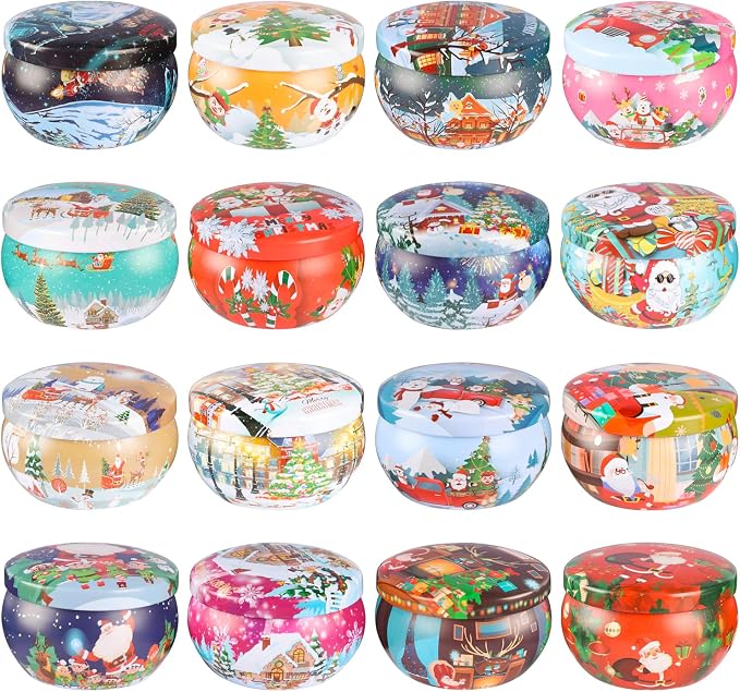 16PCS Scented Candles Christmas Gift Set, Natural Soy Wax 2.5oz Candles for Christmas Gift, 16 fragrances Flavor
