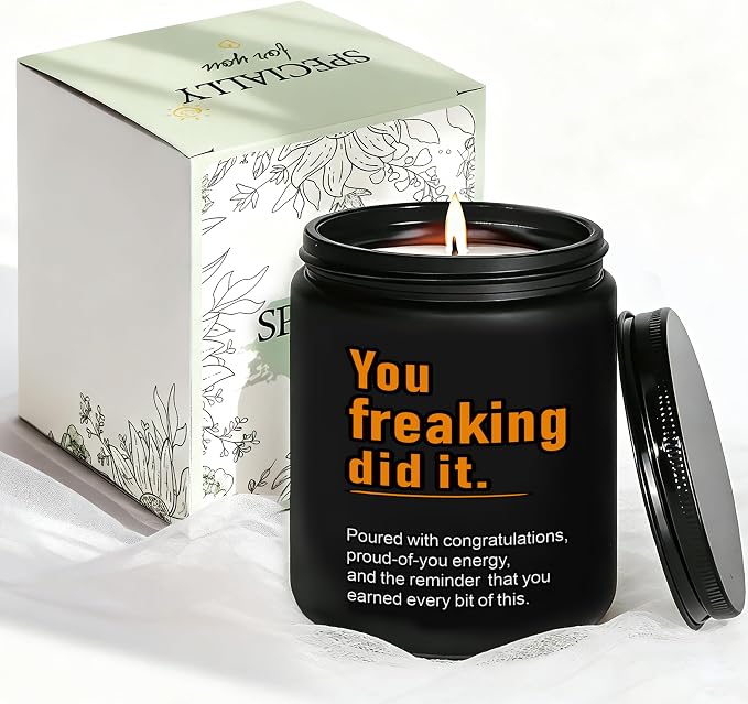 2026 Graduation Gifts for Her Him, Congratulations Grad Decoration for Women Men, Graduate Presents for College High School Masters Degree PHD Nurse, 7oz Funny Lavender Scented Candle, Style-J