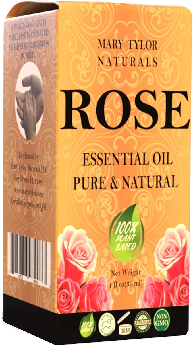 Rose Essential Oil 1 oz, Premium Therapeutic Grade, 100% Pure and Natural, Perfect for Aromatherapy, Diffuser, DIY by Mary Tylor Naturals