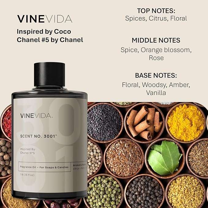 VINEVIDA [16oz] Scent No.3001 Fragrance Oil for Candle Making and Soap Making - Premium Candle Scents for Soy Candles