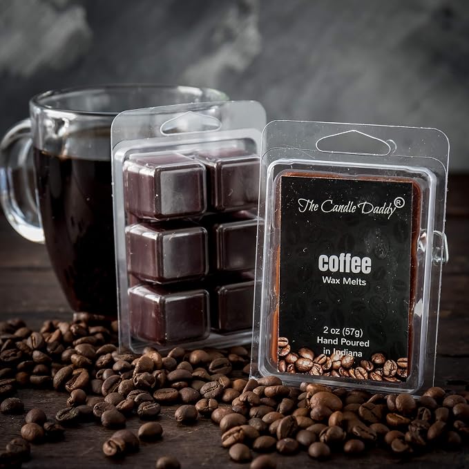 The Candle Daddy Coffee Scented Wax Cubes - Maximum Scent Coffee Wax Melts - Candle Scent Melts for Home, Office - Enjoy Candle Ambience Without Flame Soot - 1 Pack - 6 Cubes - 2 oz