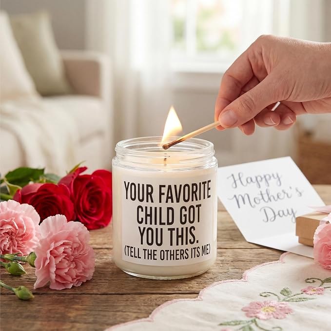 JOYIN Candles Gifts for Mom from Daughter Son, Mothers Day Birthday Christmas Thanksgiving Gifts for Mom Stepmother Adoptive Mother, Lavender Scented Candles