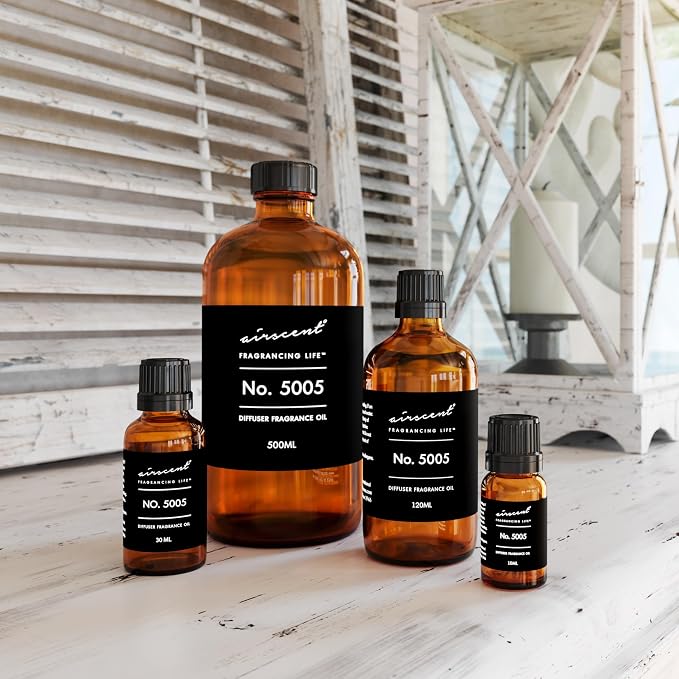 AirScent Diffuser Oil Inspired by TF's Oud Wood - No. 5005 Perfume Dupe - Fragrance Oil Blend for Ultrasonic and Waterless Diffusers and Crafting - 120 ml, 4 fl oz Glass Bottle with Dropper