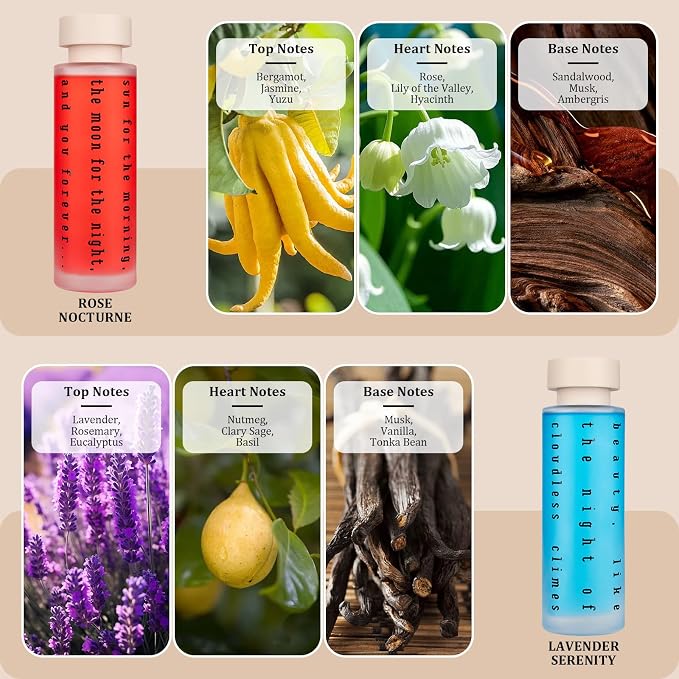 Ikeda Luxury Gift Set of 4 Reed Diffusers with Preserved Eucalyptus - Home Fragrance Oils for Bedroom, Bathroom, Office & Living Room - Scents for Relaxation, Focus & Mood (5.07 fl.oz Each)