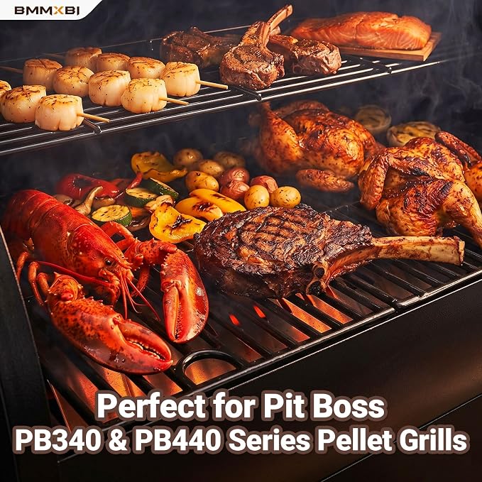 Flame Broiler Slide Cover Bottom Kit Replacement for Pit boss 340 & 440 Pellet Grill, Flame Broiler Kit for Pit Boss PB340 PB440 Tailgater PB440TG1 PB340TGW,PB440D Replacement Parts,76146&76145