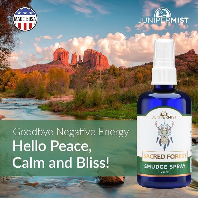 Cedar & Sage Smudge Spray (114ml), Sacred Forest Room Spray, Spiritual Cleansing Spray for Negative Energy, Smokeless Smudge Spray, Essential Oil Spray with Fir & Juniper UK