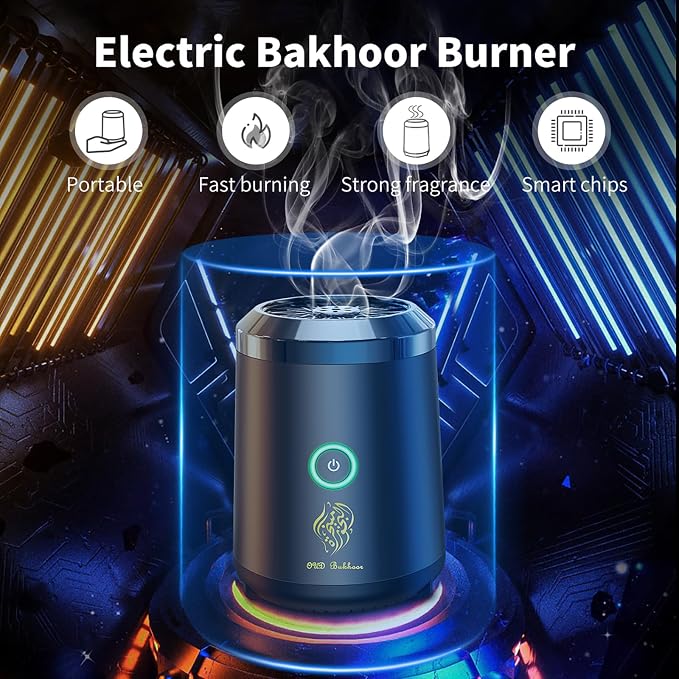 Portable USB Rechargeable Smart Electronic Incense Burner, Electric Incense Burner, Rechargeable Arab bakhoor Muslim Incense Holder for Car and Home
