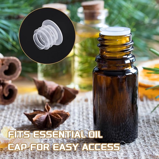 PATIKIL Bottle Adapter 0.39"/10mm Press in Plugs Clear 25Pcs, 0.12" Hole | for Oral Dispenser Liquid Oil Plastic Glass Bottles Stopper