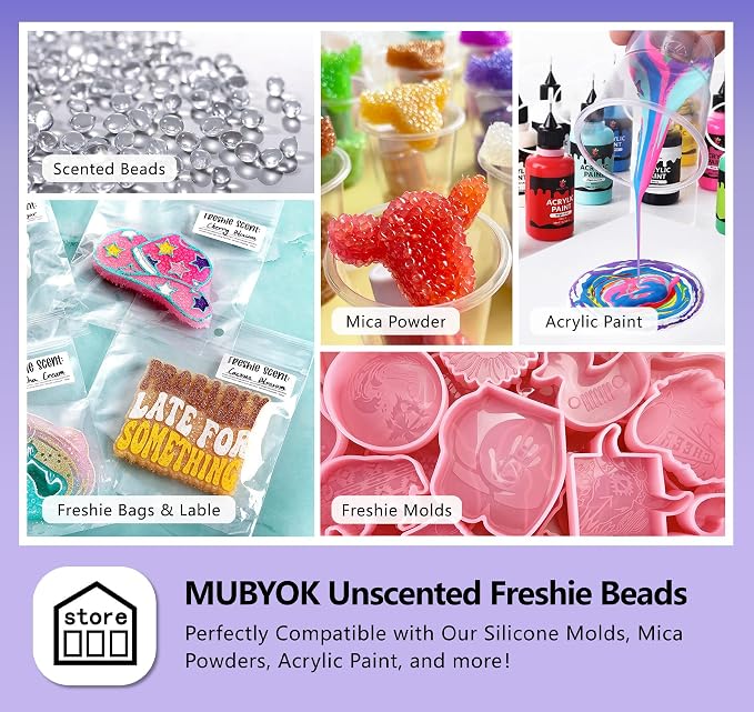 MUBYOK 18lb Premium Unscented Aroma Beads for DIY Car Freshies Eva Beads Bulk Supplies