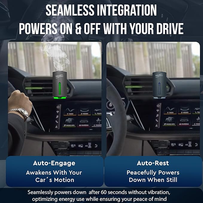 Smart Car Air Freshener: Revolutionary Smart Car Diffuser Vent Clip with 3 Exclusive 10 ml Fragrances (Fresh Essence Collection)