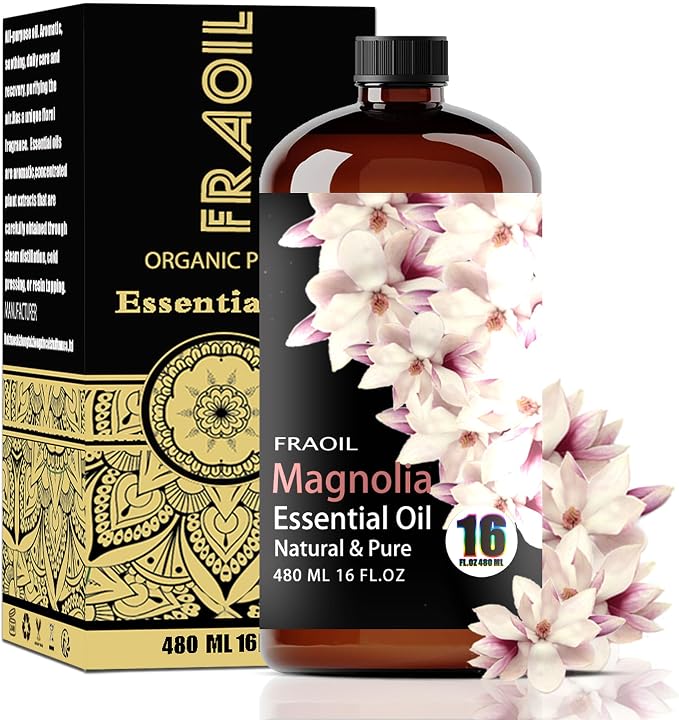 Magnolia Essential Oil, Magnolia Oil 16 Fl Oz 480 ML for Diffuser Humidifier Yoga Cleaning DIY Candle Soap Making Perfume Gift for Women Essential Oils FRAOIL (Magnolia 16 Fl Oz (Pack of 1))